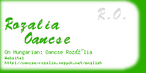 rozalia oancse business card